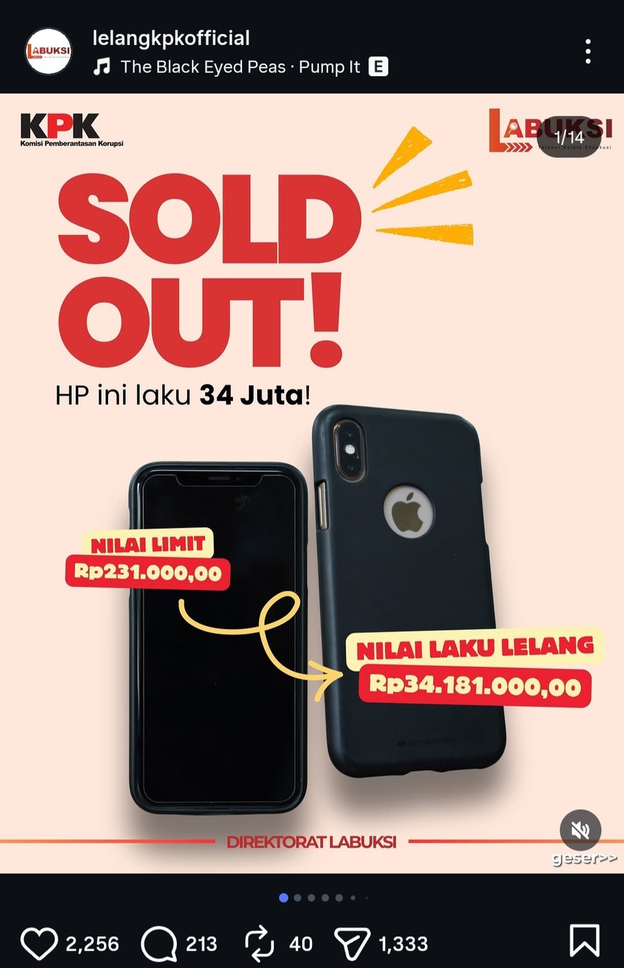 Fantastis! iPhone XS Dilelang KPK Rp 231 Ribu Laku Rp 34 Juta