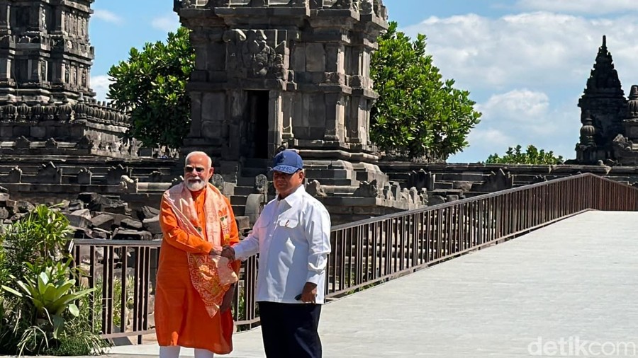 Tiba di Candi Prambanan, Prabowo dan PM India Disambut Tarian Rama Sinta