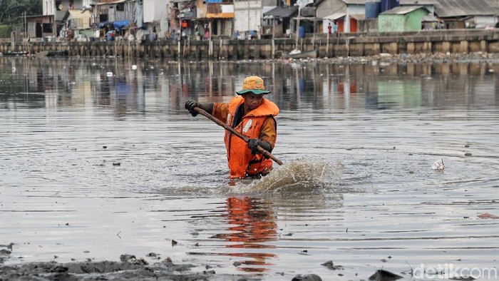 Gunungan Sampah Penuhi Kali Gendong Muara Baru, DLH DKI Beberkan Kendala Penanganan di Tengah Permukiman Padat