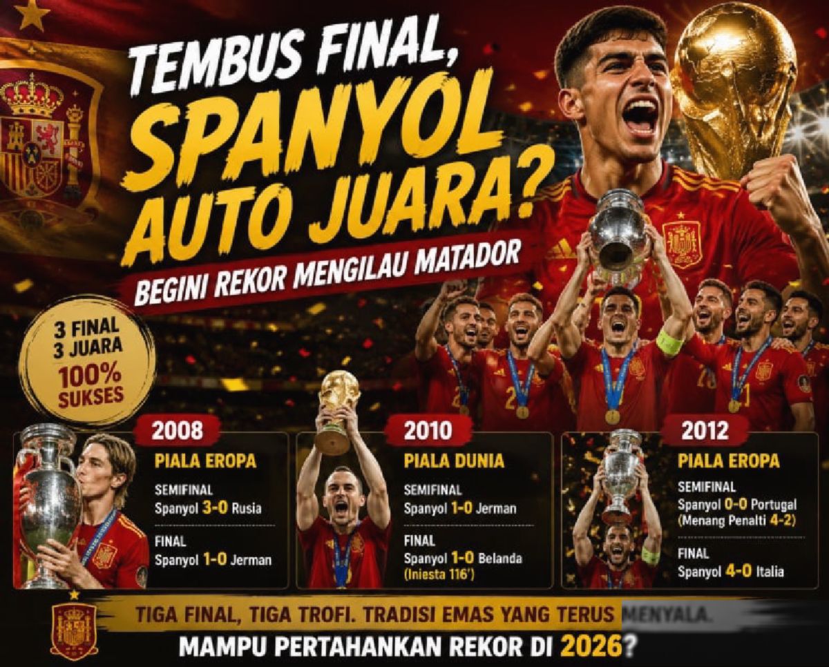 Spanyol Pertahankan Rekor Sempurna di Final Turnamen