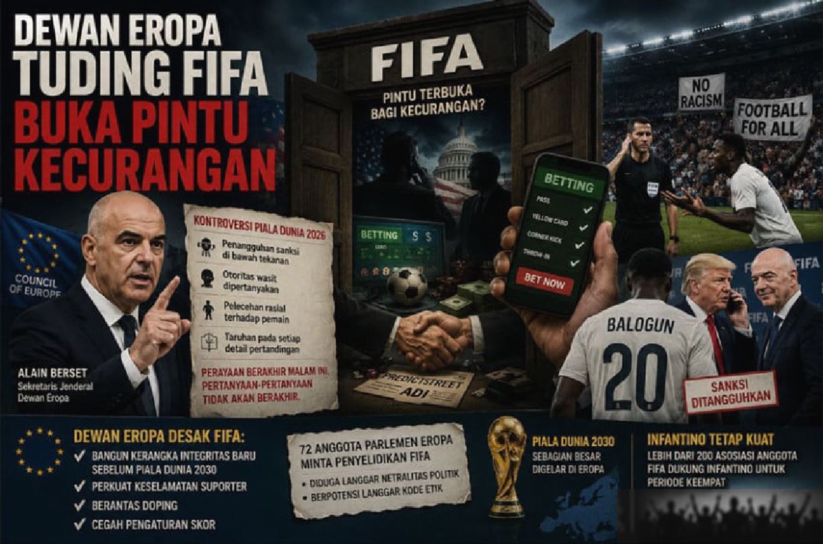 Dewan Eropa Tuding FIFA dan Perang Iran Ancam Integritas Global